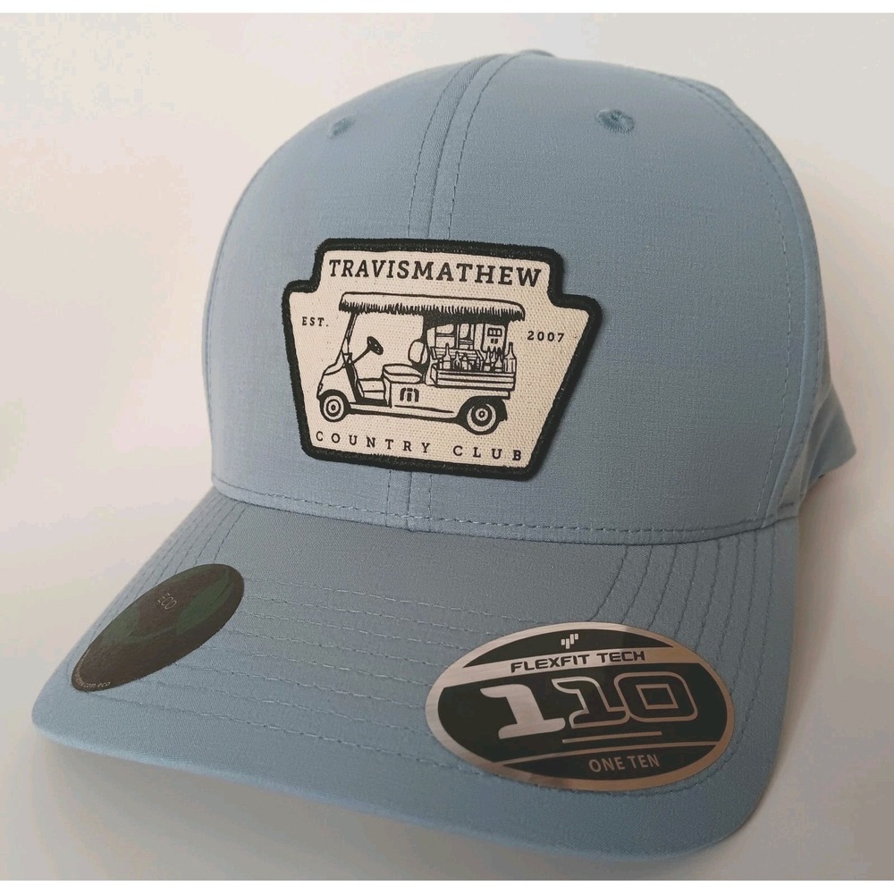 Travis Mathew Country Club Blue Flexfit Eco Snapback Baseball Cap Hat NWOT